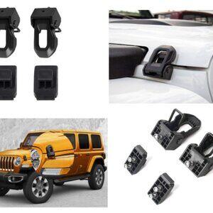 Hood Latch Set Black for 2018-2024 Jeep Wrangler JL & Gladiator JT Anti-Flutter